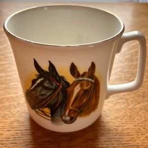 Vintage 1970's Royal Grafton Fine Bone China Horse Themed Coffee Mug